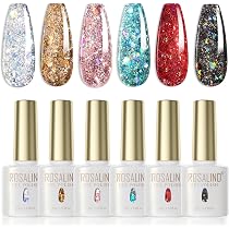 Amazon.co.jp: ROSALIND ジェルネイル ラメグリッター 6 色セット